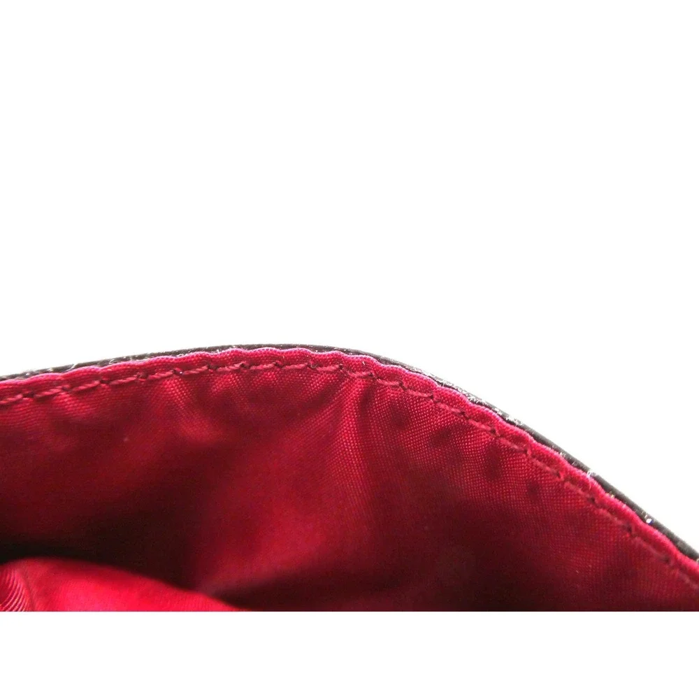 Coach‎ Signature Perforated Embossed Red Liquid Gloss Card Case